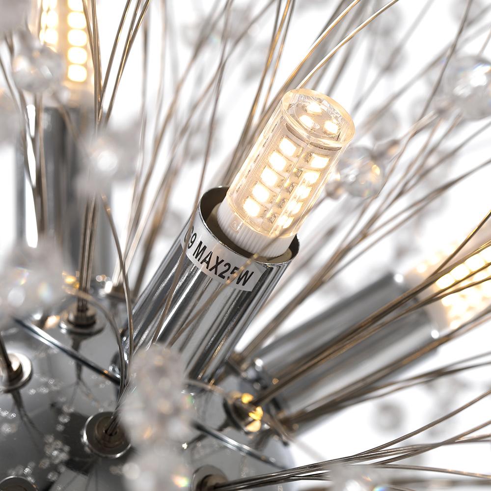 Lustre Luxe 8 Lumières Sputnik Feu d'Artifice pour Salon