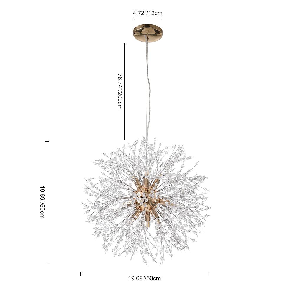 Lustre Luxe 8 Lumières Sputnik Feu d'Artifice pour Salon