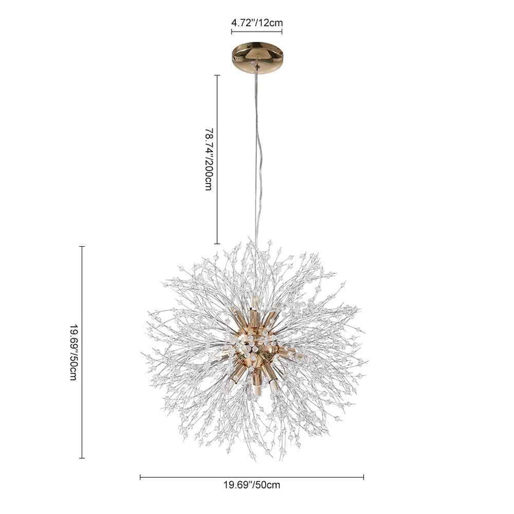 Lustre Luxe 8 Lumières Sputnik Feu d'Artifice pour Salon