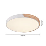 Plafonnier Bois Dimmable Métal et Cercle pour Chambre