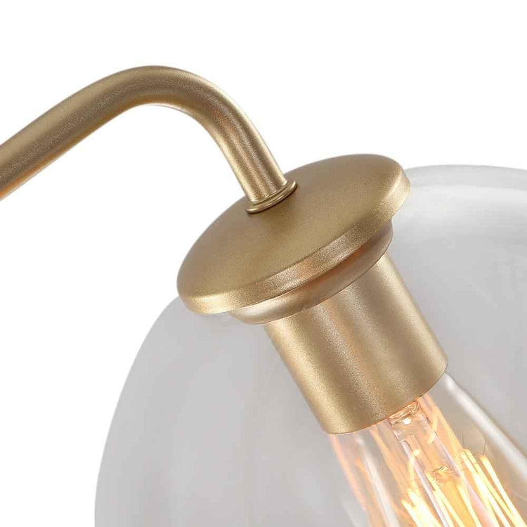 Plafonnier avec verre soufflé et monture laiton, lumière chaude