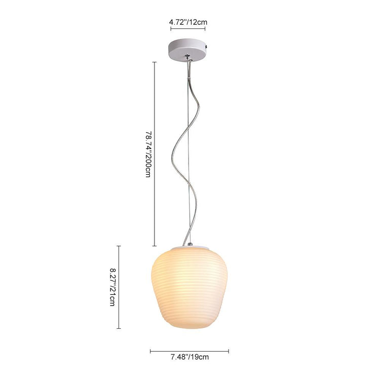 Suspension Salle à Manger en Verre Blanc 19 cm