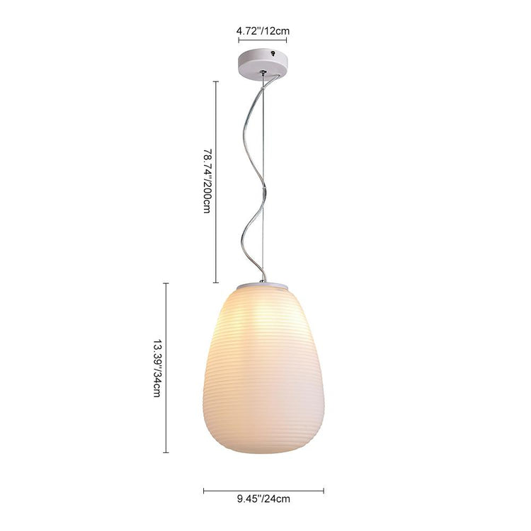 Suspension Salle à Manger en Verre Blanc 19 cm
