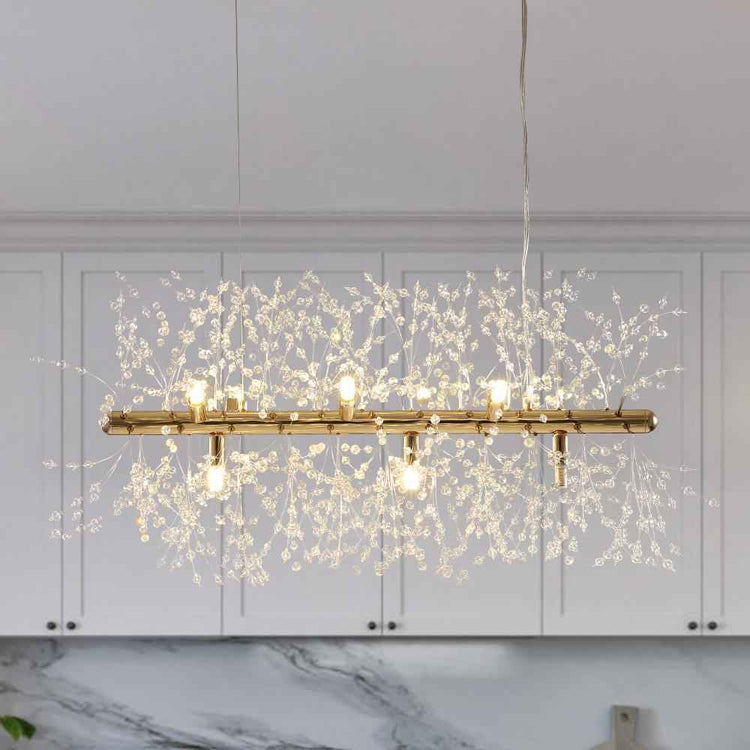 Lustre Cristal Moderne 9 Lumières pour Salle à Manger