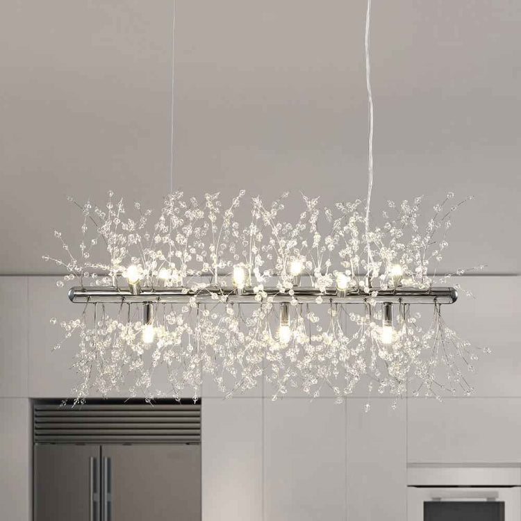 Lustre Cristal Moderne 9 Lumières pour Salle à Manger