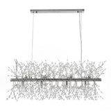 Lustre Cristal Moderne 12 Lumières Linéaire pour Salle à Manger