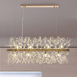Lustre Cristal Moderne 12 Lumières Linéaire pour Salle à Manger