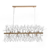 Lustre Cristal Moderne 12 Lumières Linéaire pour Salle à Manger