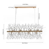 Lustre Cristal Moderne 12 Lumières Linéaire pour Salle à Manger