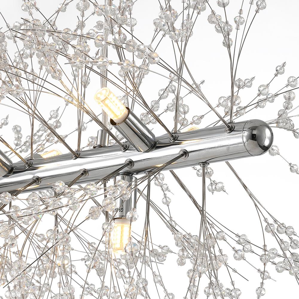 Lustre Cristal Moderne 12 Lumières Linéaire pour Salle à Manger