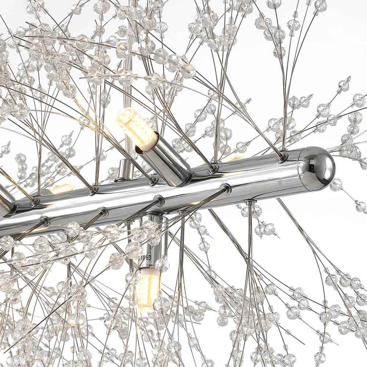 Lustre Cristal Moderne 12 Lumières Linéaire pour Salle à Manger