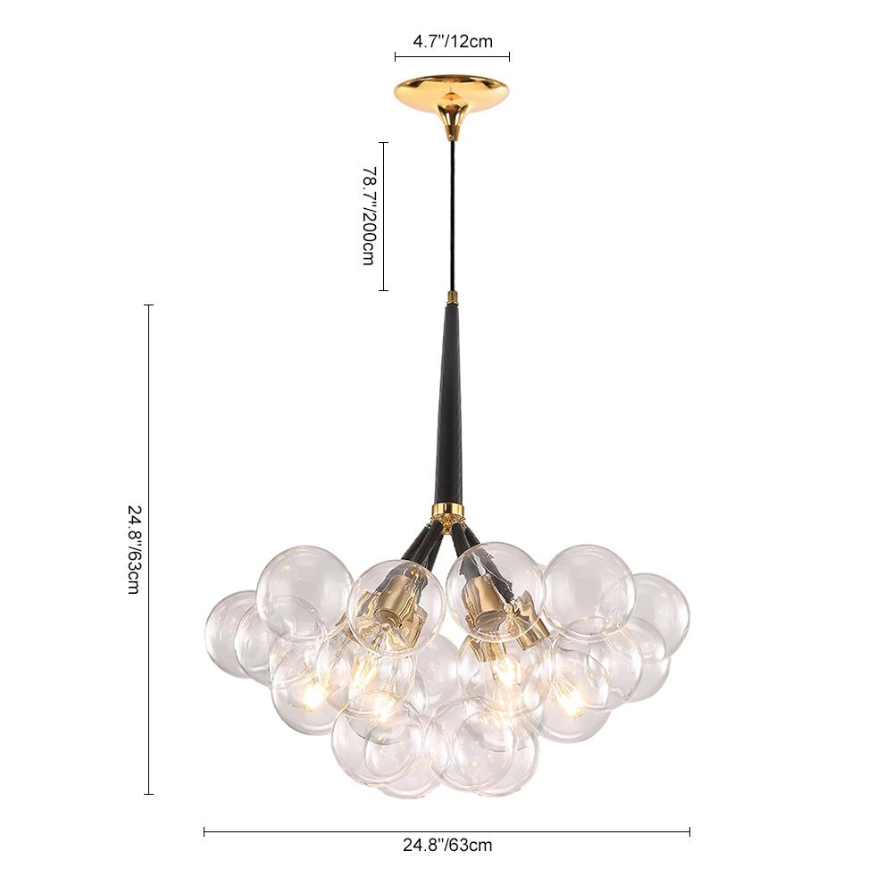 Lustre Boule Verre / Moderne Semi-Encastré pour Salle à Manger