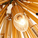 Lustre Salle à Manger Soleil en Métal Doré