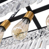 Lustre Cristal Moderne Rectangulaire Cuisine Suspension Cuisine pour Salle à Manger