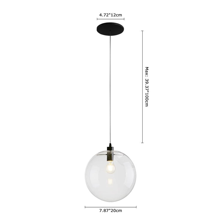 Lustre Cuisine Boule en Verre