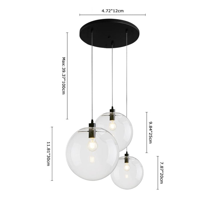 Lustre Cuisine Boule en Verre