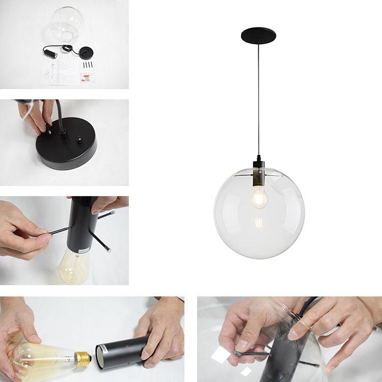 Lustre Cuisine Boule en Verre
