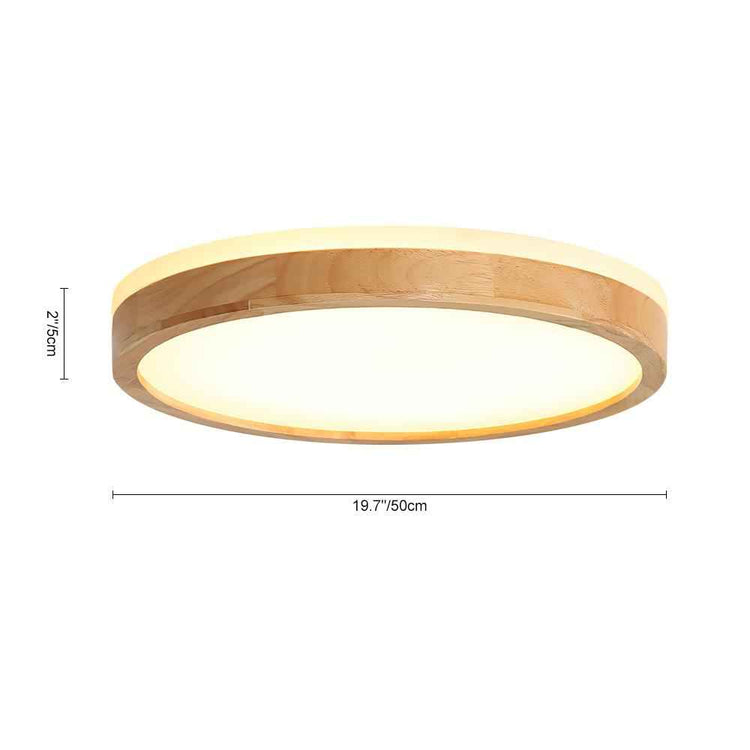 Plafonnier LED Bois Dimmable Scandinave pour Cuisine