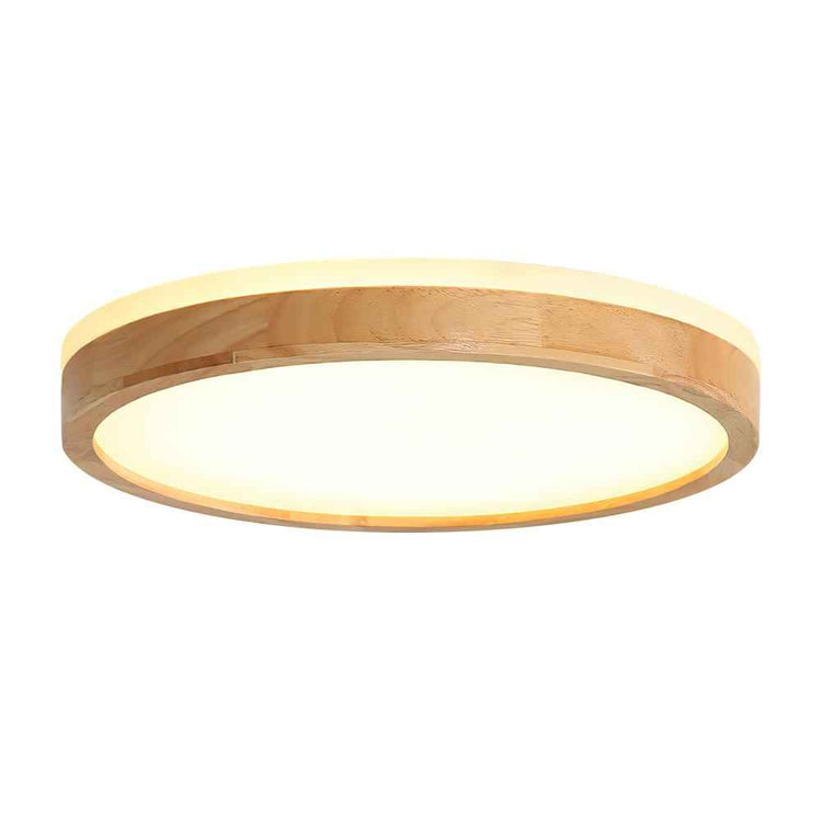 Plafonnier LED Bois Dimmable Scandinave pour Cuisine
