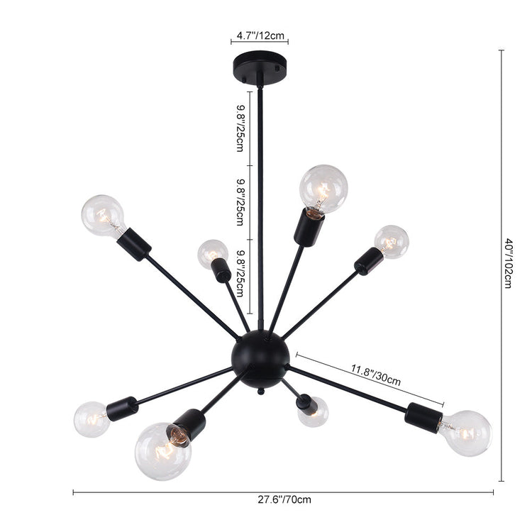 Lustre Salon Spoutnik en Laiton 70 cm