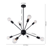 Lustre Salon Spoutnik en Laiton 70 cm