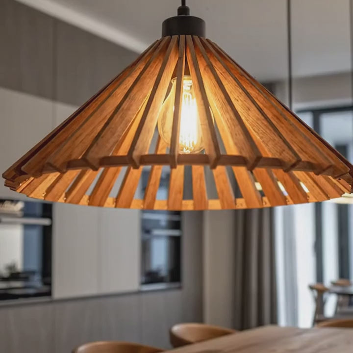 Suspension Salle à Manger en Bois Éventail