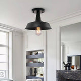 Plafonnier 1 Lumière Noir Pot Lid Semi-Encastré 10.2"