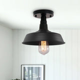 Plafonnier 1 Lumière Noir Pot Lid Semi-Encastré 10.2"