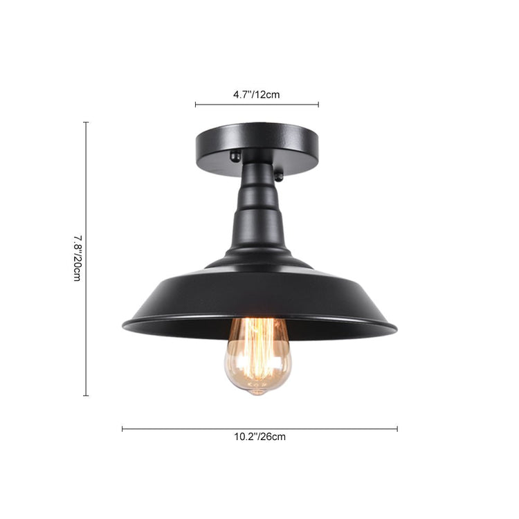Plafonnier 1 Lumière Noir Pot Lid Semi-Encastré 10.2"