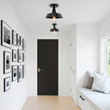 Plafonnier 1 Lumière Noir Pot Lid Semi-Encastré 10.2"