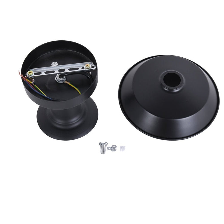 Plafonnier 1 Lumière Noir Pot Lid Semi-Encastré 10.2"