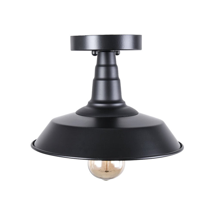 Plafonnier 1 Lumière Noir Pot Lid Semi-Encastré 10.2"