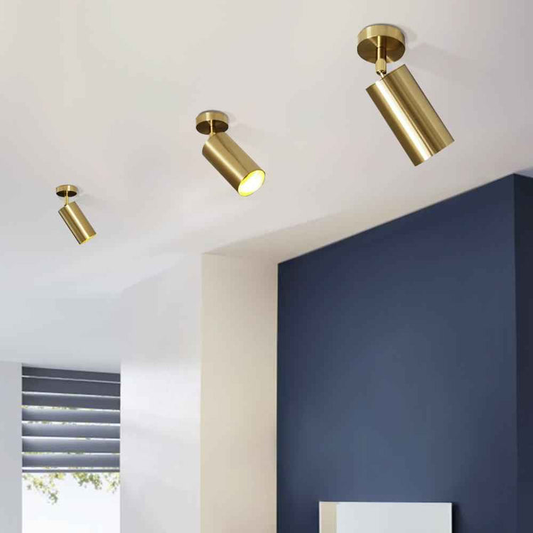 Plafonnier Laiton 1 Lumière Orientable Spot sur Rail pour Cuisine