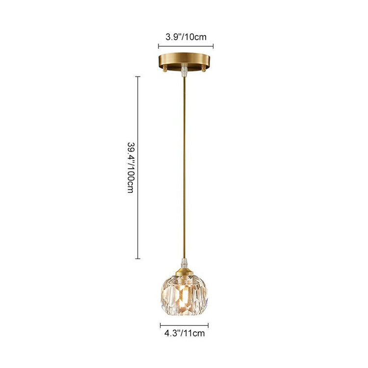 Suspension Cristal 1 Lumière pour Salle à Manger
