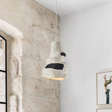 Suspension Wabi Sabi 1 Lumière Géométrique Gris Blanc pour Salle à Manger