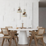 Suspension Wabi Sabi 1 Lumière Géométrique Gris Blanc pour Salle à Manger