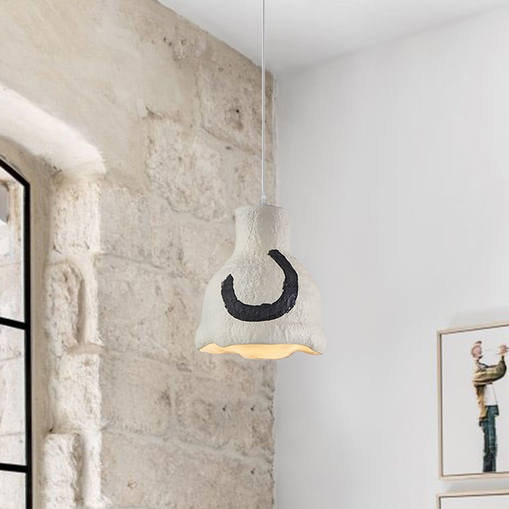 Suspension Wabi Sabi 1 Lumière Géométrique Gris Blanc pour Salle à Manger