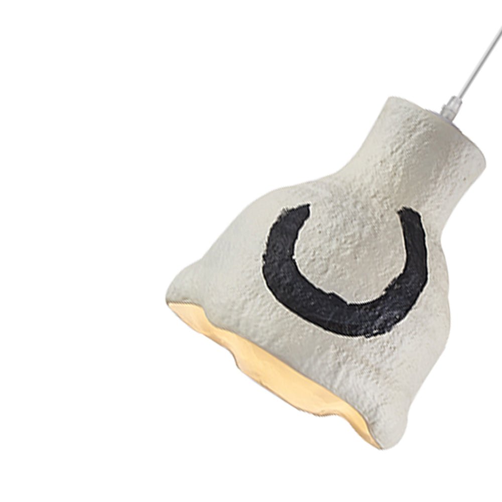 Suspension Wabi Sabi 1 Lumière Géométrique Gris Blanc pour Salle à Manger