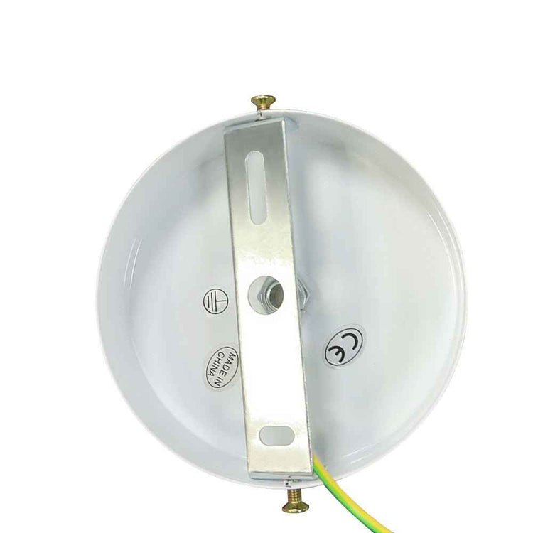 Suspension à mécanisme rond blanc avec platine métallique et vis laiton