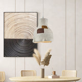 Suspension Wabi Sabi 1 Lumière Géométrique Gris Blanc pour Salle à Manger
