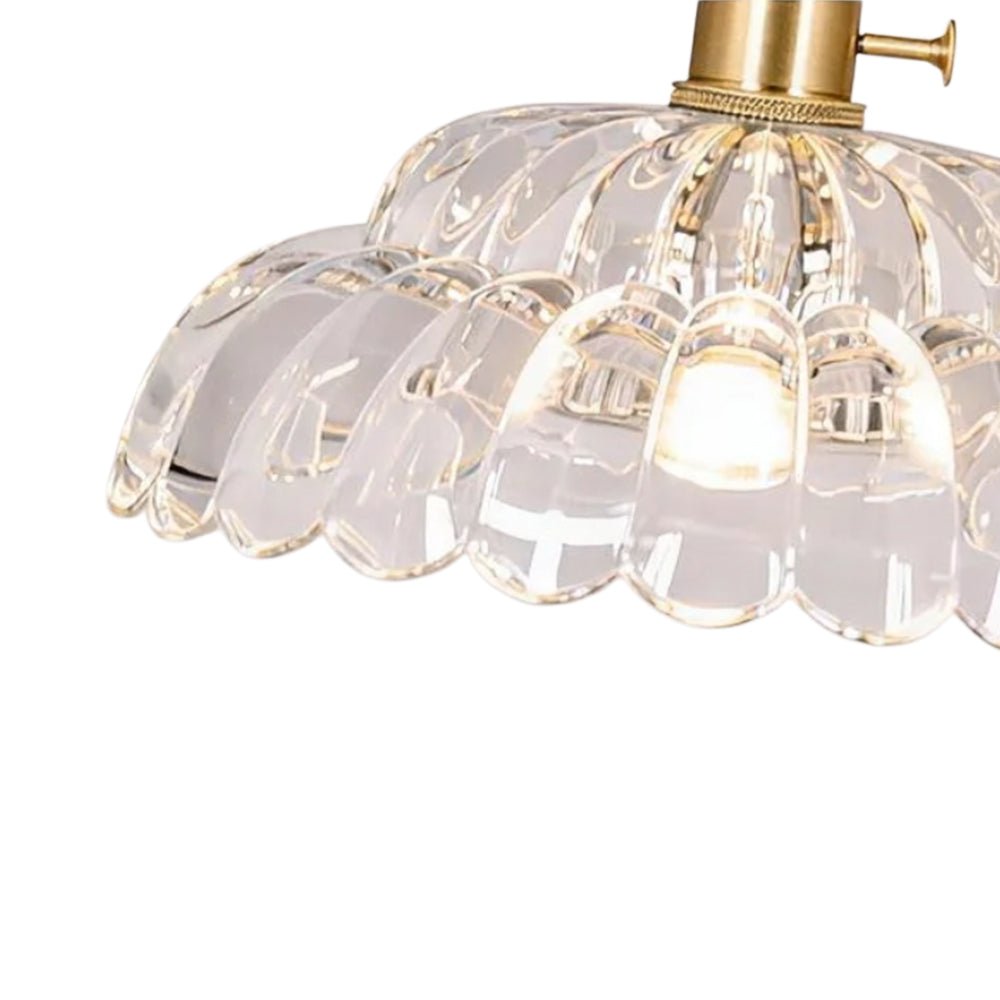 Plafonnier 1 Lumière Verre Lotus Dôme pour Cuisine