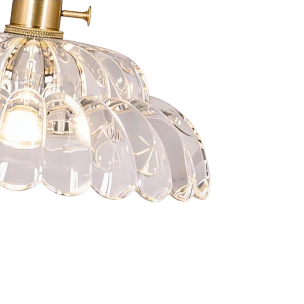 Plafonnier 1 Lumière Verre Lotus Dôme pour Cuisine