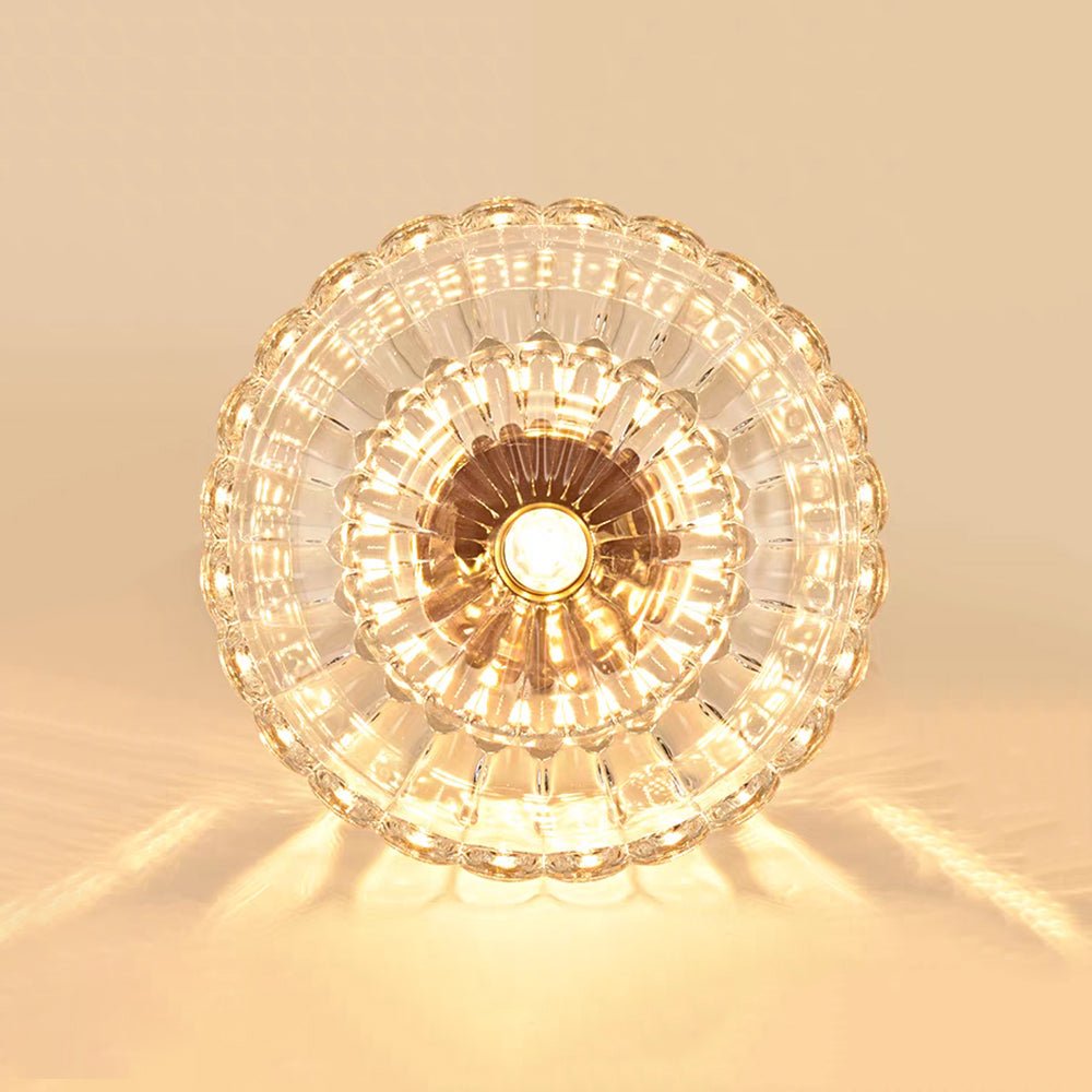 Plafonnier 1 Lumière Verre Lotus Dôme pour Cuisine