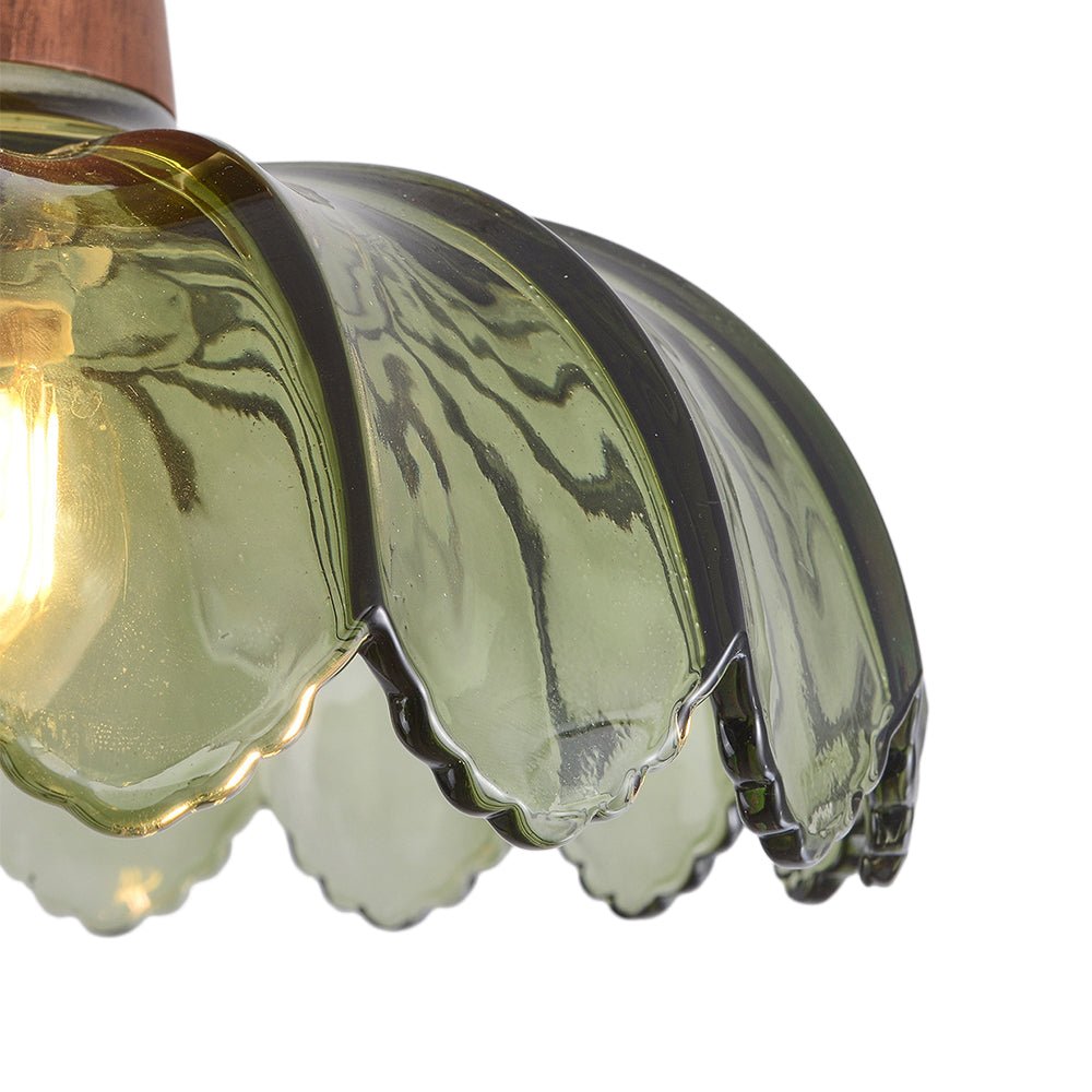 Plafonnier 1 Lumière Verre Lotus Dôme Semi-Encastré pour Cuisine