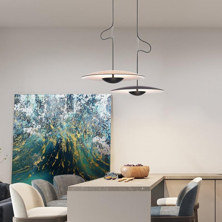Suspension Cuisine Assiette en Bois