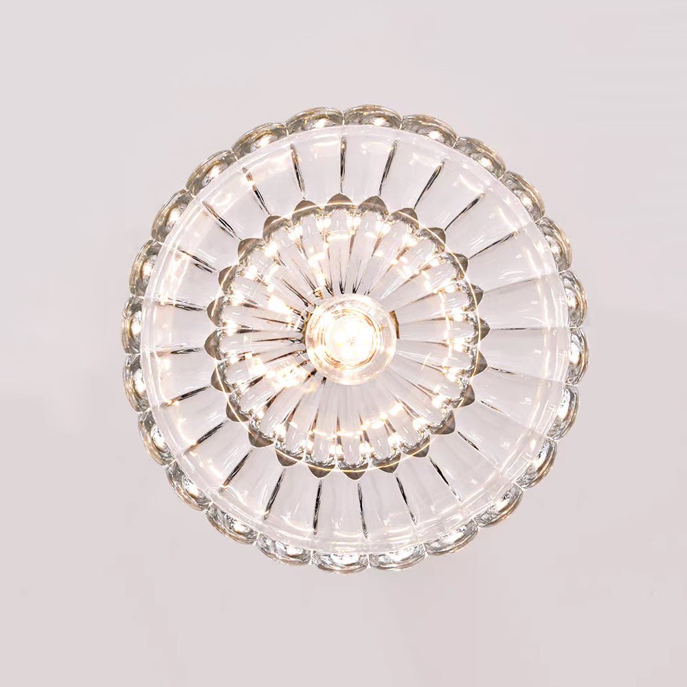 Suspension Luminaire 1 Lumière Lotus Dôme Verre Fleur Design pour Salle à Manger