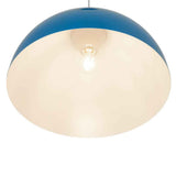 Luminaire suspendu dôme blanc cassé, abat-jour arrondi avec ampoule visible