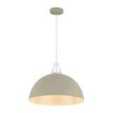 Suspension dôme claire, dessous diffusant une lumière chaude