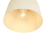 Suspension minimaliste avec abat-jour beige clair et ampoule visible