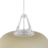 Suspension minimaliste avec structure transparente et ampoule au centre
